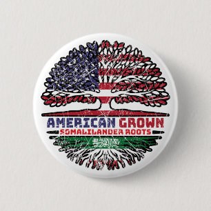 Somaliland Somalilander American USA Tree Roots 6 Cm Round Badge