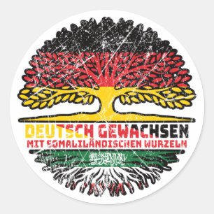 Somaliland Somaliländisch Deutsch Deutschland Baum Classic Round Sticker