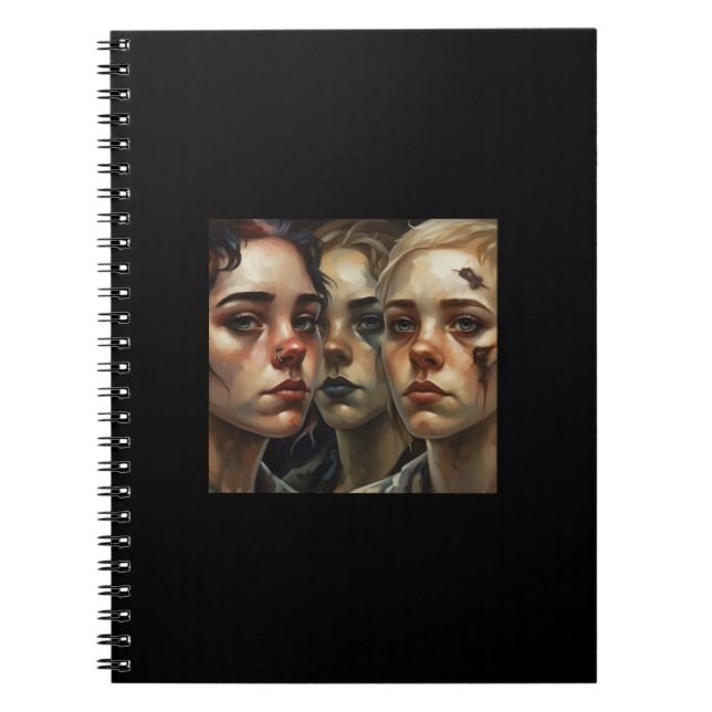 Somber Faces - AI Art Notebook (Front)