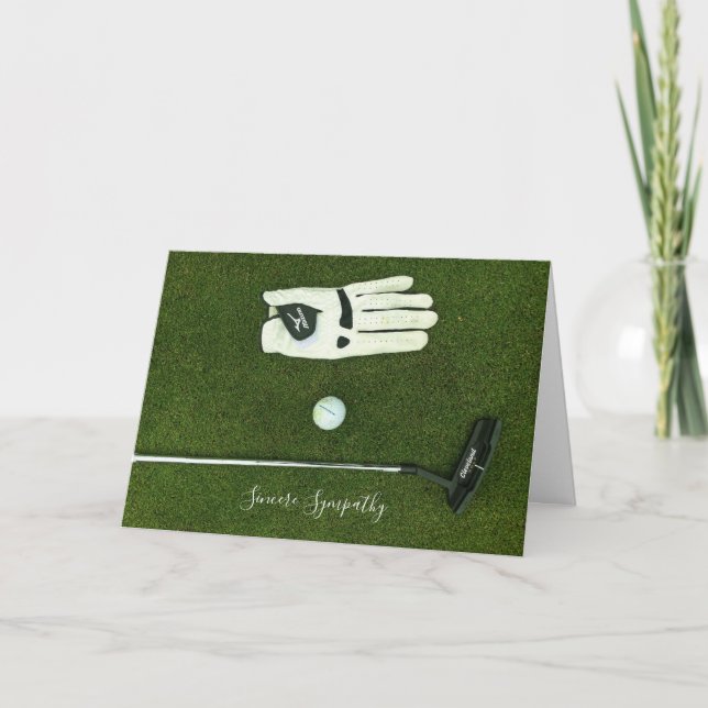 Sombre Golf Sympathy Card (Front)