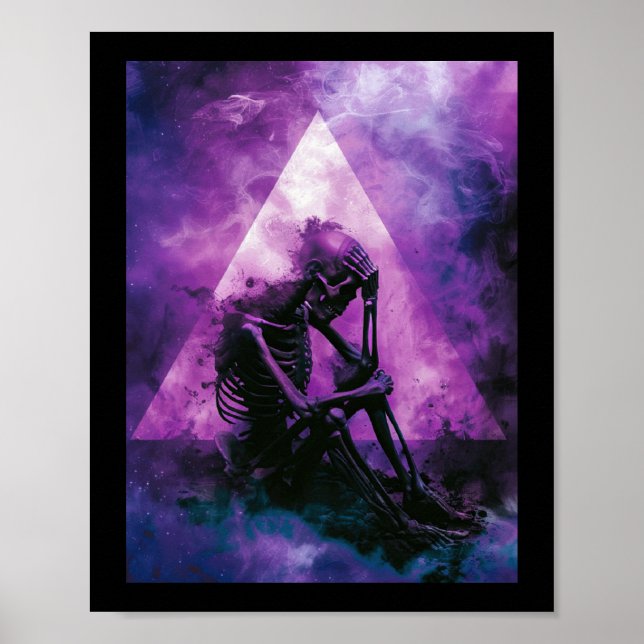 Sombre Skeleton And Triangle Sticker  Poster (Front)