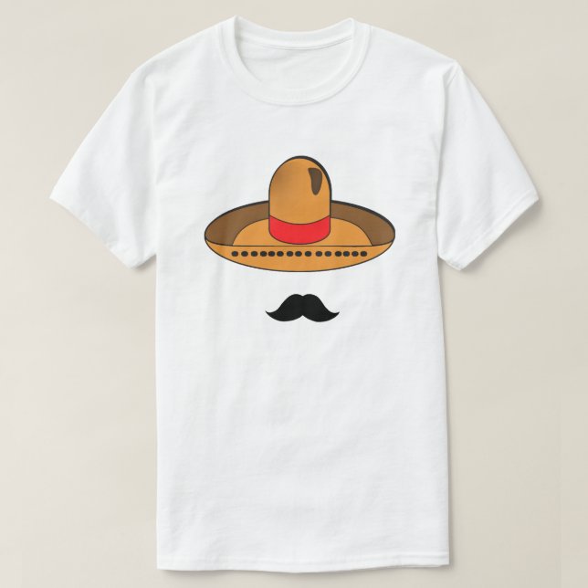 Sombrero and Moustache T-Shirt (Design Front)