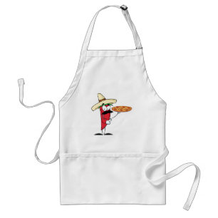 Sombrero Chile Pepper Holds Up Pizza Standard Apron