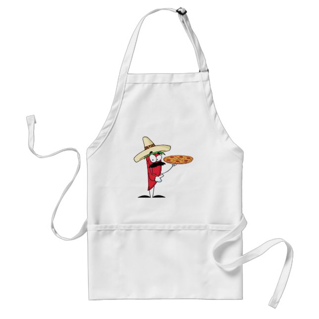 Sombrero Chile Pepper Holds Up Pizza Standard Apron (Front)
