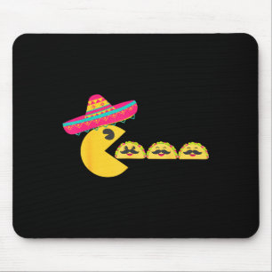 Sombrero eating funny tacos with moustaches cinco mouse mat