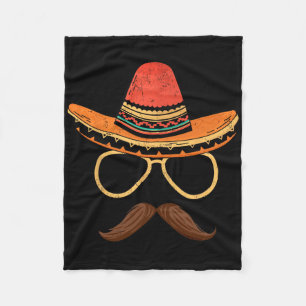 Sombrero Face Cinco De Mayo Mexican Fiesta Party M Fleece Blanket