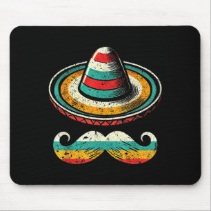Sombrero Face Cinco De Mayo Mustache Fiesta Men Bo Mouse Mat