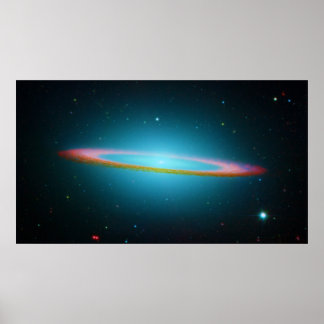 Sombrero Galaxy in Infrared Light Poster