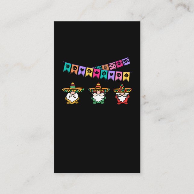Sombrero Gnomes Mexican Fiesta Happy Cinco De Mayo Business Card (Front)
