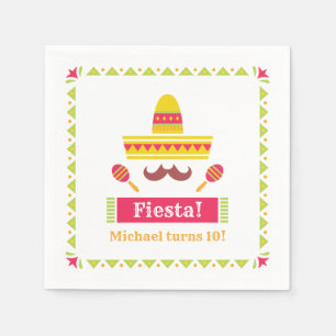 Sombrero Moustache Maracas Fiesta Napkins