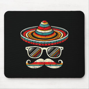 Sombrero Mustache Sungles Cinco De Mayo Fiesta Men Mouse Mat