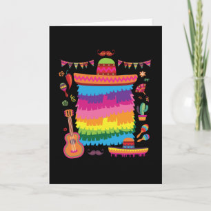Sombrero Pinata Costume Birthday Card