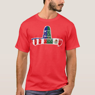 Sombrero Proud Mexican American Mexico Flag T-Shirt