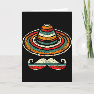 Sombrero Serape Cinco De Mayo Mustache Fiesta Men  Card