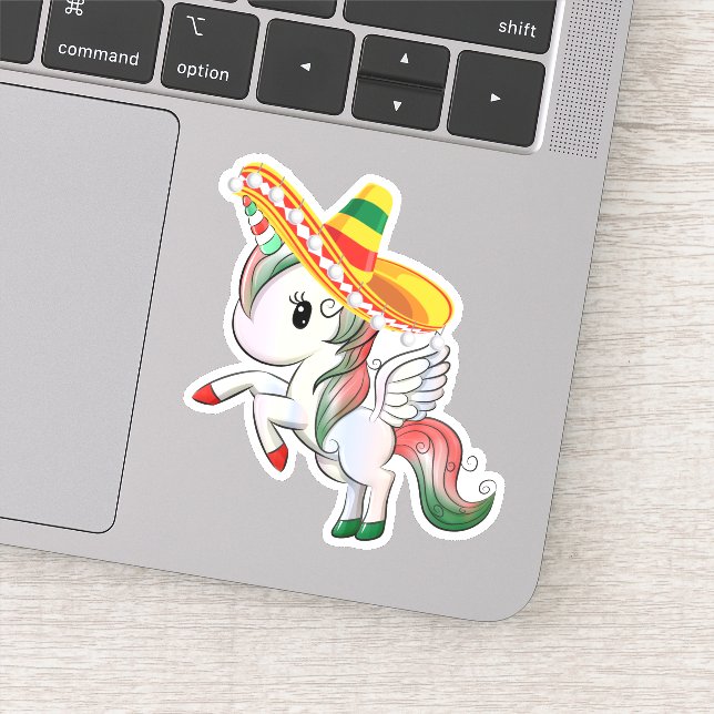 Sombrero Wearing Cinco de Mayo Unicorn Pegasus (Detail)