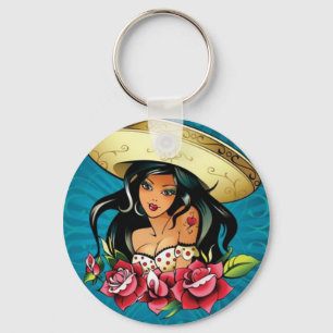 Sombrero Woman Keychain