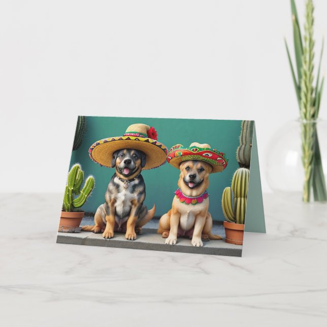 sombreros perros holiday card (Front)