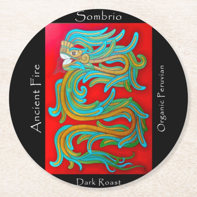Sombrio Blend Ancient Fire Coffee Round Paper Coaster (Front)