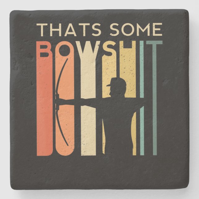 Some Bowshit Archery Arrow Compound Shoot Gift Stone Coaster (Front)