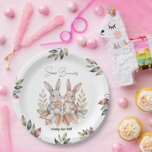 Some Bunnies Ready for Fall Paper Plate