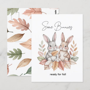 Some Bunnies Ready for Fall Postcard