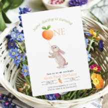 Some Bunny 1st birthday Carrot balloon Customizabl