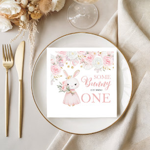 Some Bunny 1st Birthday Floral Napkins