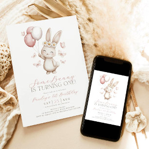 Some Bunny 1st Birthday Invitation: Daisies  Invitation