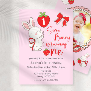 Some Bunny 1st Birthday Photo Invitation