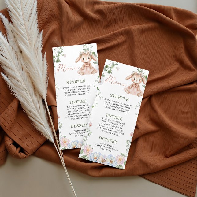 Some Bunny Baby Shower 4x9 Menu Card (Creator Uploaded)