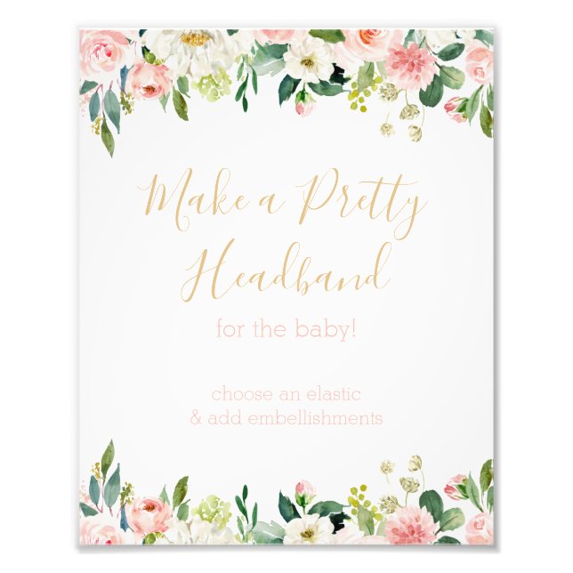 Some Bunny Baby Shower Make a Headband Sign (Front)