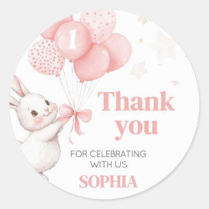 Some Bunny Balloon Birthday Party Classic Round Sticker