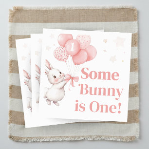 Some Bunny Balloon Birthday Party  Napkin