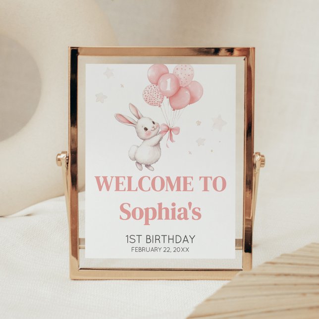 Some Bunny Balloon Birthday Party Welcome Sign (Creator Uploaded)