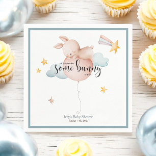 Some Bunny Balloon & Shooting Star Baby Shower Napkin