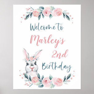 Some Bunny Birthday, Any Age Welcome Sign