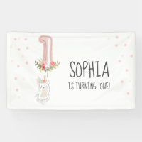 Some Bunny Birthday Banner First Pink Girl Easter