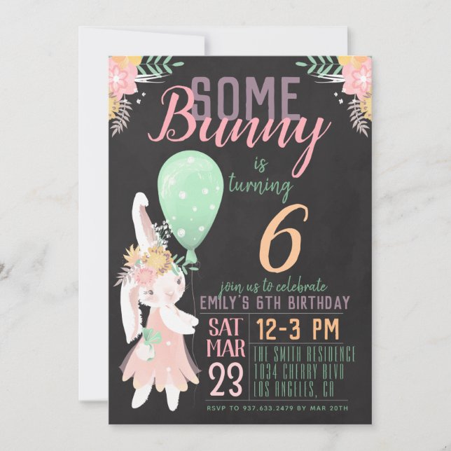 Some Bunny Birthday Invitation (Front)