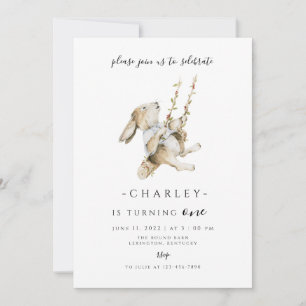Some Bunny Birthday modern minimalist  Invitation