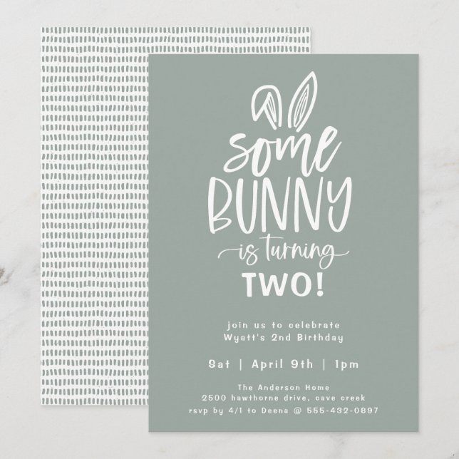 Some Bunny Birthday Party Invitation (Front/Back)