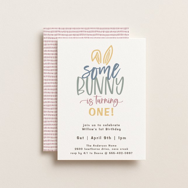 Some Bunny Birthday Party Invitation (Creator Uploaded)