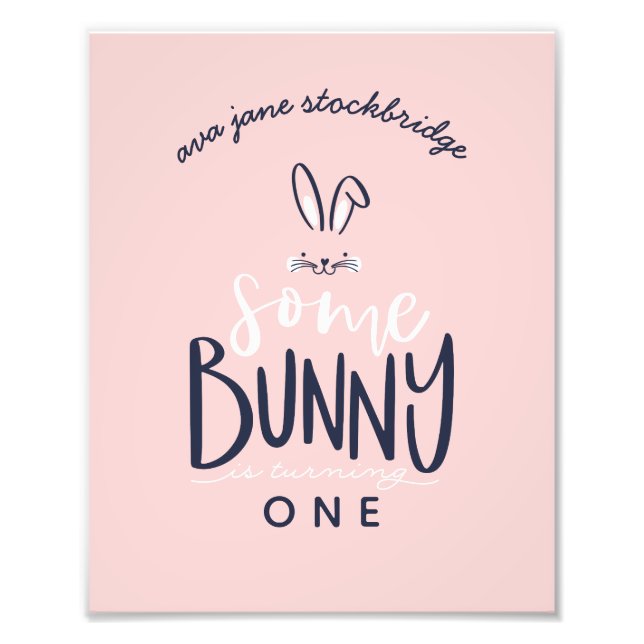 SOME BUNNY BIRTHDAY PARTY PHOTO PRINT (Front)
