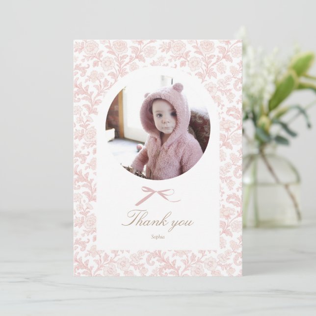 Some Bunny Birthday Photo Thank You Card (Standing Front)