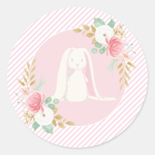 Some Bunny Birthday stickers floral and Pink