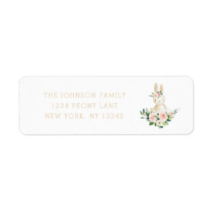 Some Bunny Blush Floral Return Address