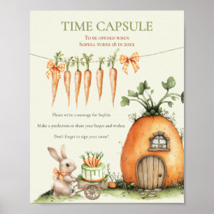 Some Bunny Carrot 1st Birthday Time Capsule Poster