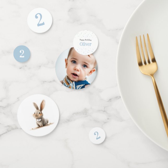 Some Bunny Cute Blue Kids Birthday Confetti (Group)