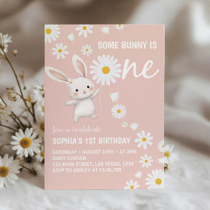 Some Bunny Daisy Girl Birthday Party Invitation