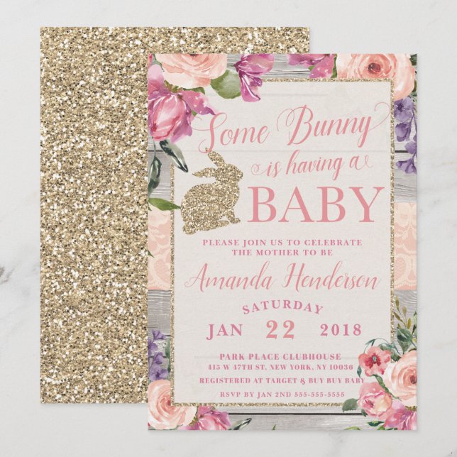 Some Bunny Easter Baby Shower Invitation (Front/Back)