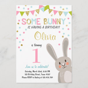 Some Bunny Easter Spring Birthday Invitation